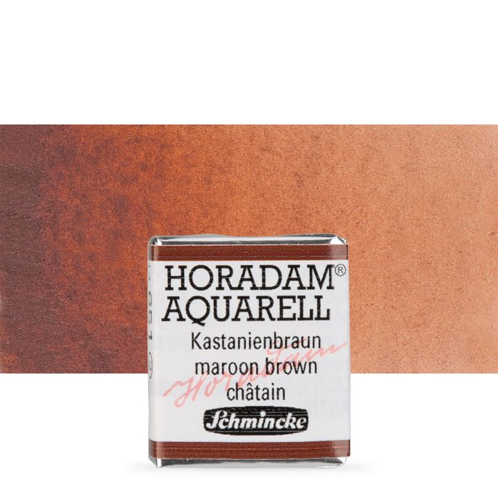 Schmincke Horadam акварелни бои в половин контейнерче – 651 Maroon Brown