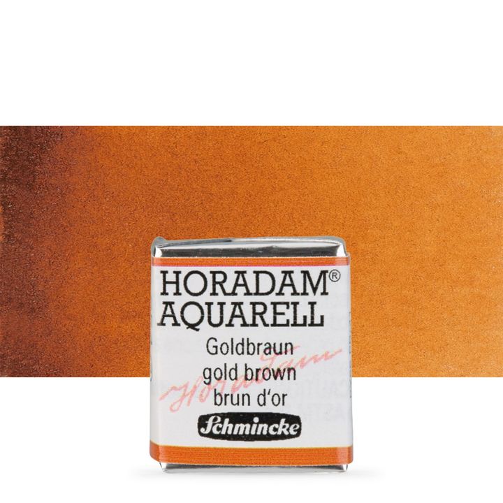 Schmincke Horadam акварелни бои в половин контейнерче – 654 Gold Brown