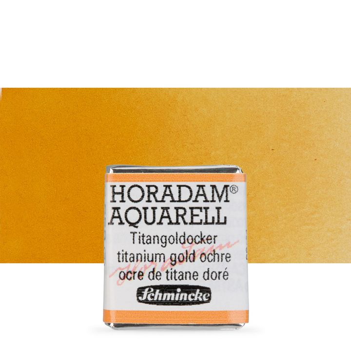 Schmincke Horadam акварелни бои в половин контейнерче – 659 Titanium Gold Ochre
