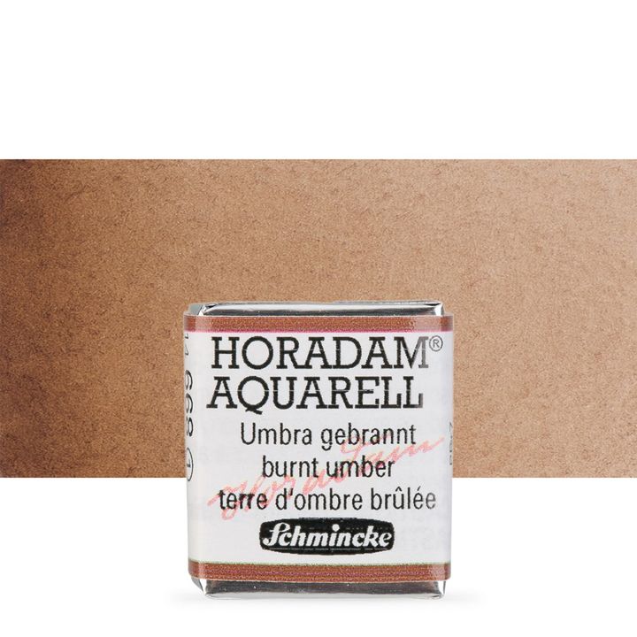 Schmincke Horadam акварелни бои в половин контейнерче – 668 Burnt Umber