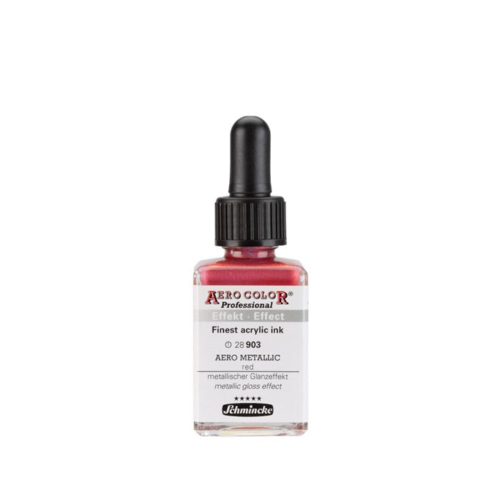 Акрилно мастило Schmincke AERO COLOR Professional Effect 28 ml – 903 AERO METALLIC červená