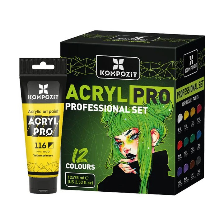 ACRYL PRO PROFESSIONAL Комплект акрилни бои 12x75 ml — изображение 1