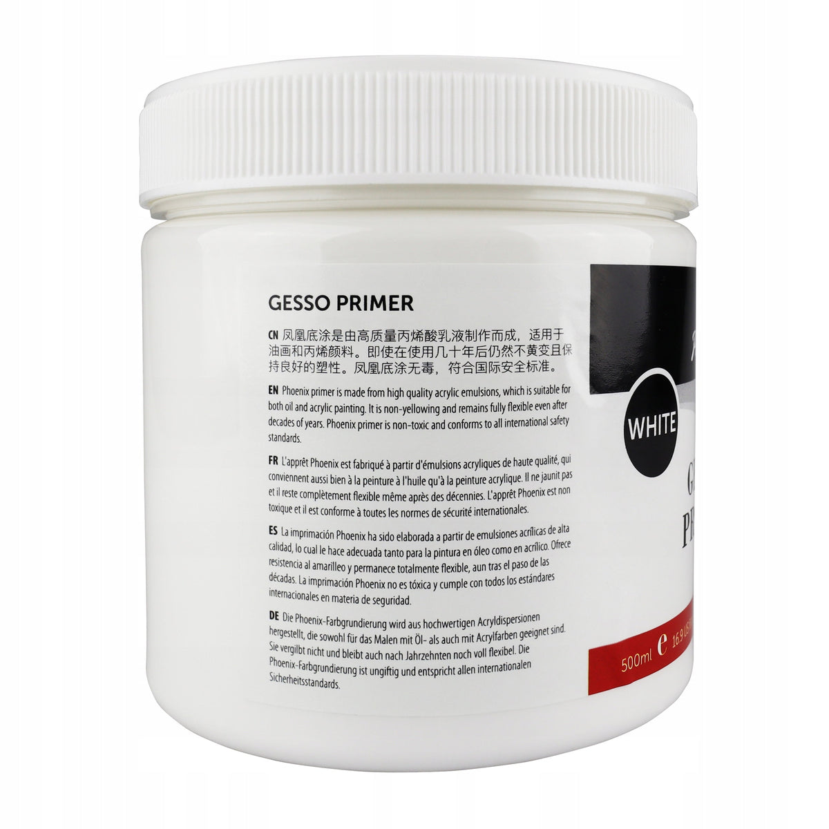 Акрилен грунд gesso Phoenix – бял, 500 ml