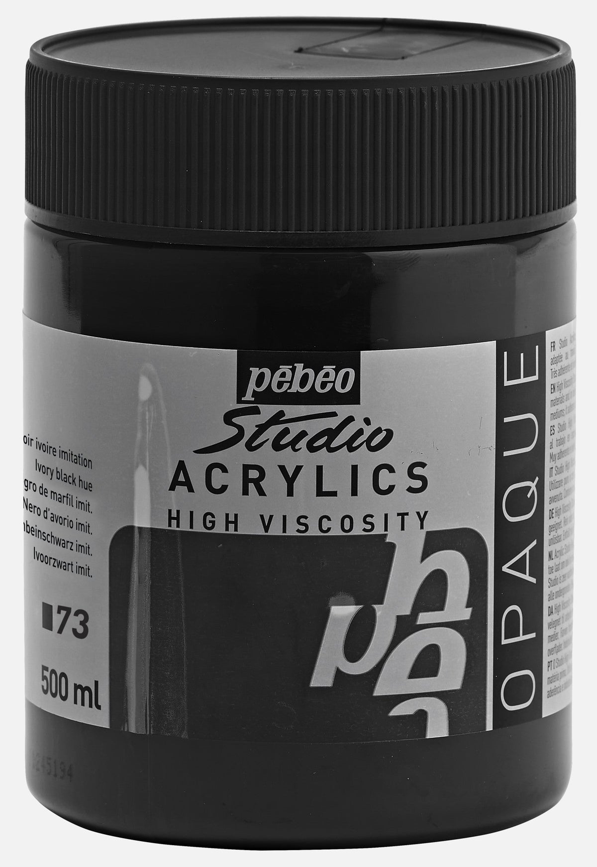 Акрилна боя Pebeo Studio 500 ml – Черна слонова кост нюанс