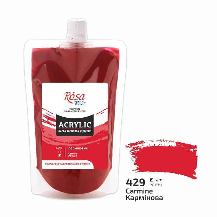 Акрилна боя, 200 ml, ROSA STUDIO – Titánovo biela (401)