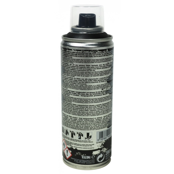 Акрилна тебеширена боя за пръскане Pebeo 200 ml черна — изображение 2