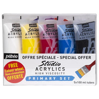 Акрилни бои Pebeo Studio Acrylic - основен комплект 5 x 100 ml — изображение 1