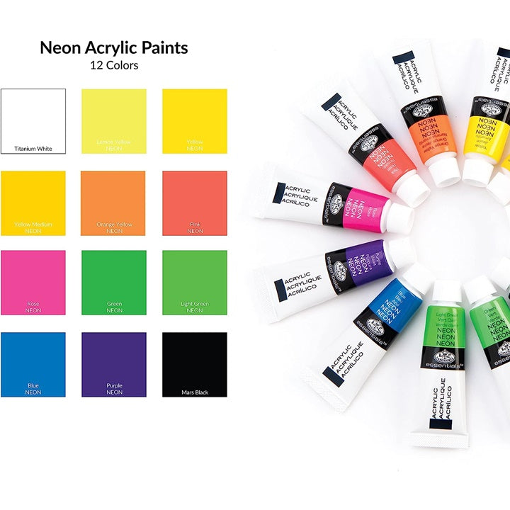 Акрилни бои Royal &amp; Langnickel Neon 12 x 12 ml — изображение 2