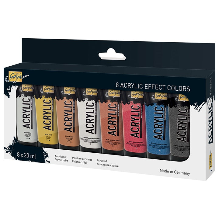 Акрилни бои Solo Goya Effect - комплект 8 x 20 ml — изображение 1