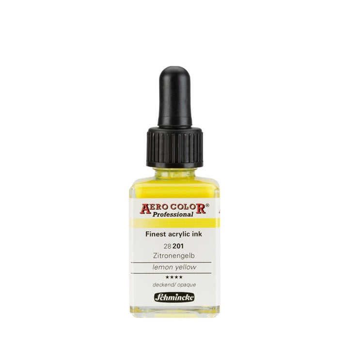 Акрилно мастило Schmincke AERO COLOR Professional Standard 28 ml – 201 Лимоново жълто