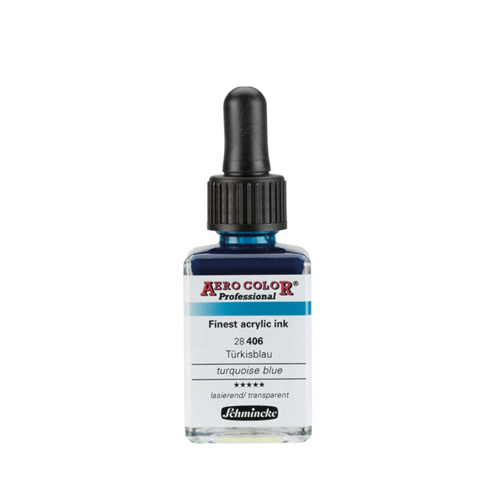 Акрилно мастило Schmincke AERO COLOR Professional Standard 28 ml – 406 Тюркоазено синьо