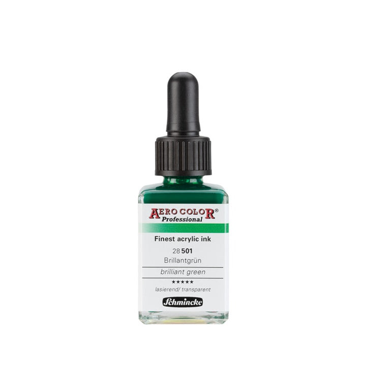 Акрилно мастило Schmincke AERO COLOR Professional Standard 28 ml – 501 Брилянтно зелено