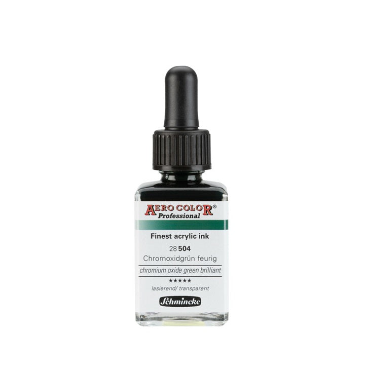Акрилно мастило Schmincke AERO COLOR Professional Standard 28 ml – 504 Хромов оксид брилянтно зелено