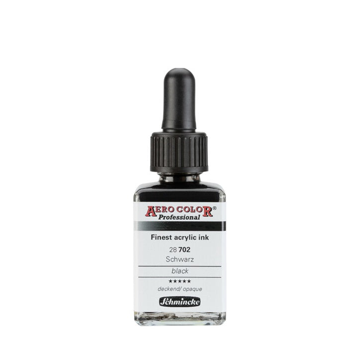 Акрилно мастило Schmincke AERO COLOR Professional Standard 28 ml – 702 Черно