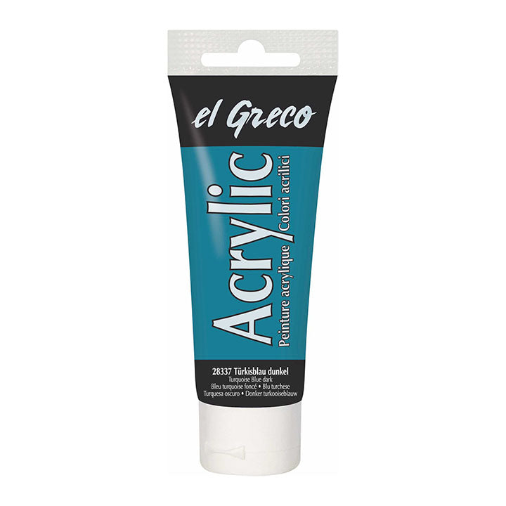 Акрилна боя El Greco 75 мл – Dark Turquoise Blue