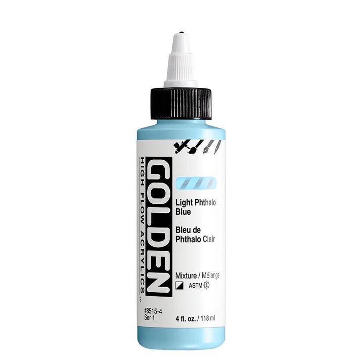 Акрилна боя GOLDEN High Flow 118 ml – 8515 Светло фталоцианиново синьо