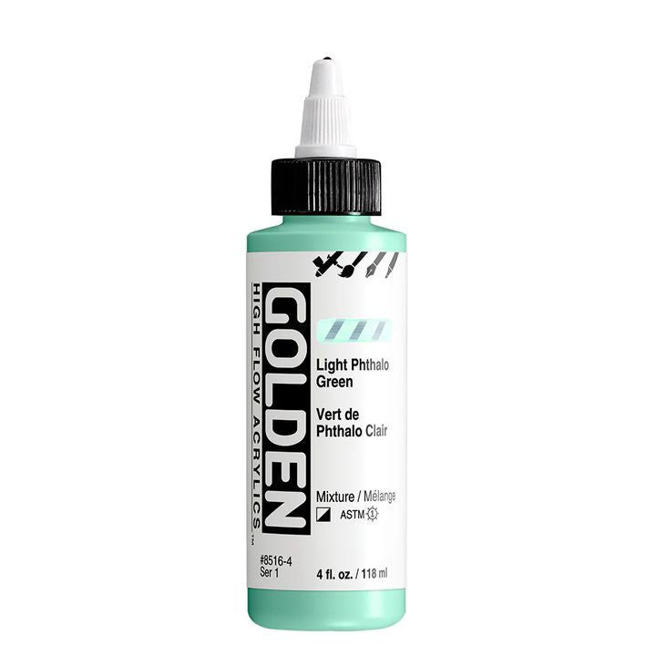 Акрилна боя GOLDEN High Flow 118 ml – 8516 Светло фталоцианово зелено