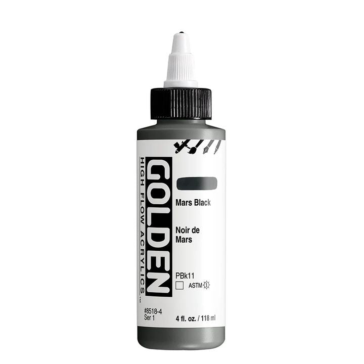 Акрилна боя GOLDEN High Flow 118 ml – 8518 Mars Black