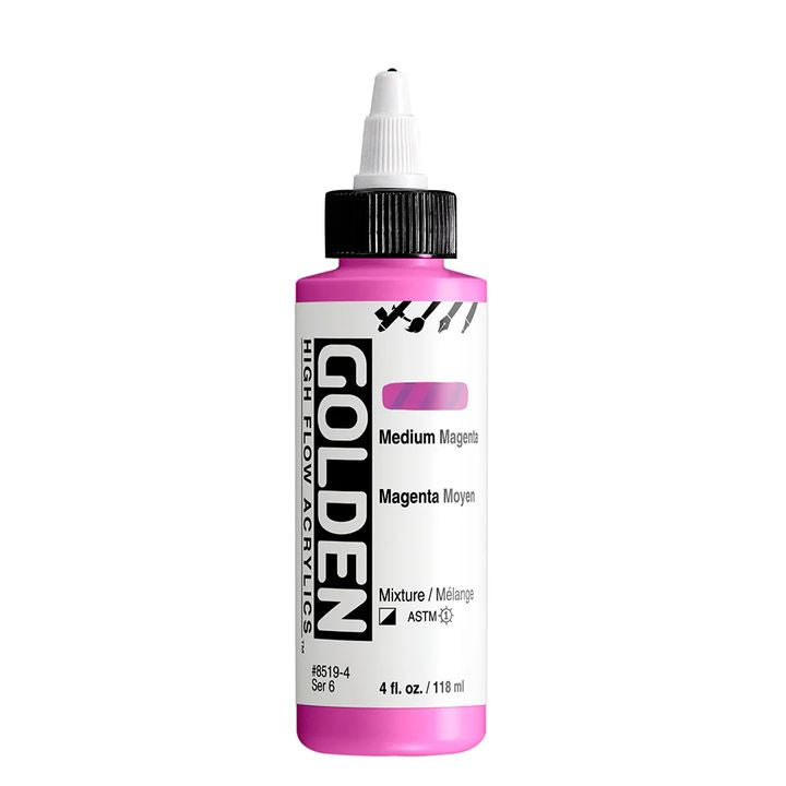 Акрилна боя GOLDEN High Flow 118 ml – 8519 Средно магента