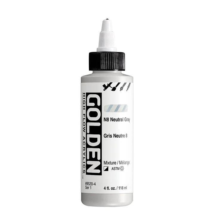 Акрилна боя GOLDEN High Flow 118 ml – 8520 N8 Неутрално сиво