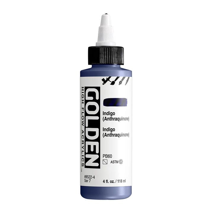 Акрилна боя GOLDEN High Flow 118 ml – 8522 Indigo Anthraquinónová