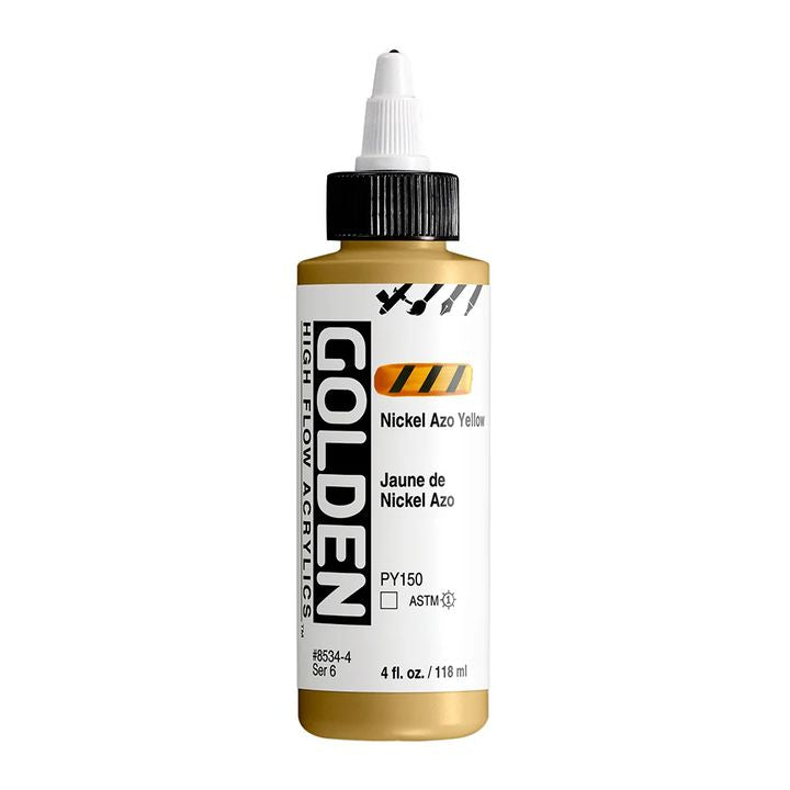 Акрилна боя GOLDEN High Flow 118 ml – 8534 Никелово азотно жълто