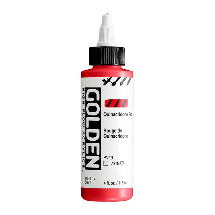 Акрилна боя GOLDEN High Flow 118 ml – 8541 Хинакридон червено