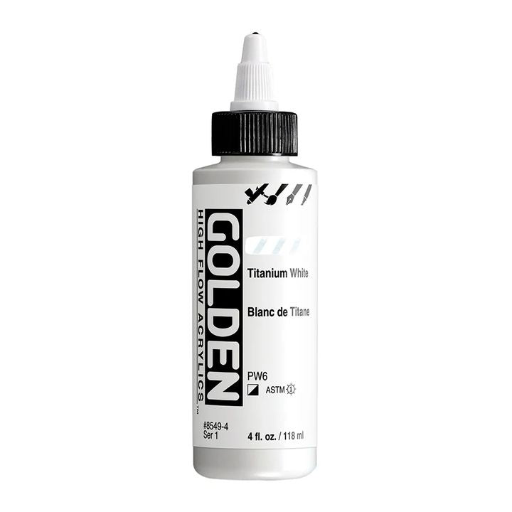 Акрилна боя GOLDEN High Flow 118 ml – 8549 Титаново бяло