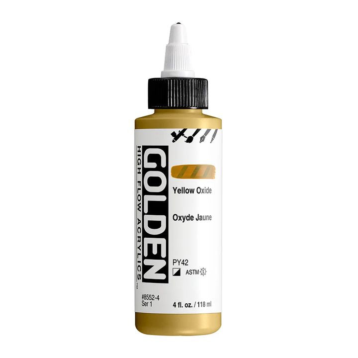 Акрилна боя GOLDEN High Flow 118 ml – 8552 Жълт оксид