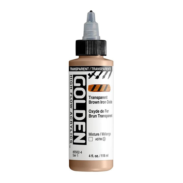 Акрилна боя GOLDEN High Flow 118 ml – 8562 Прозрачен кафяв железен оксид