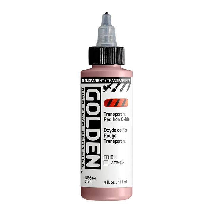 Акрилна боя GOLDEN High Flow 118 ml – 8563 Прозрачен червен железен оксид