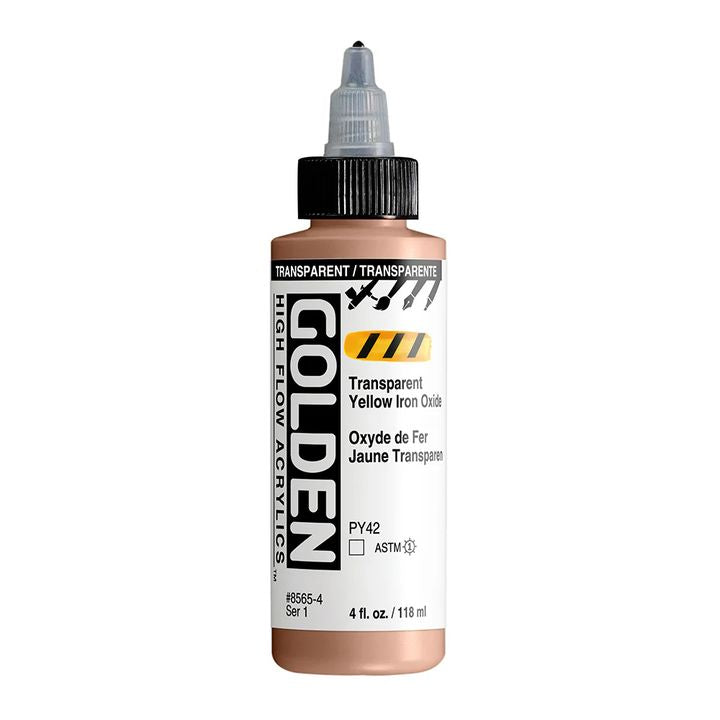 Акрилна боя GOLDEN High Flow 118 ml – 8565 Прозрачен жълт железен оксид