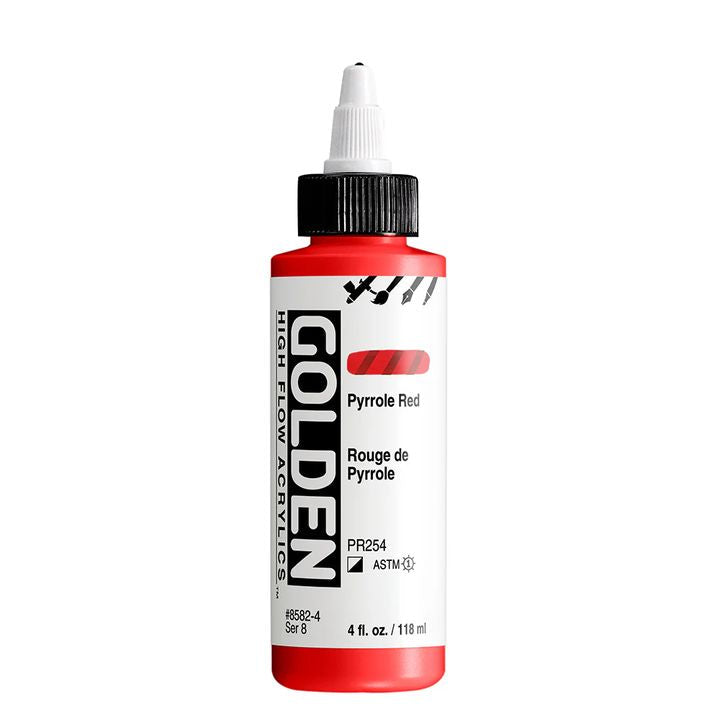 Акрилна боя GOLDEN High Flow 118 ml – 8582 Пирол червено