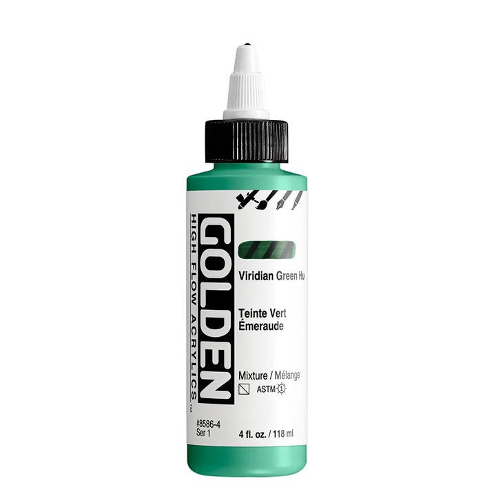 Акрилна боя GOLDEN High Flow 118 ml – 8586 Виридиан зелен оттенък