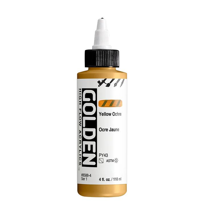 Акрилна боя GOLDEN High Flow 118 ml – 8588 Жълта охра