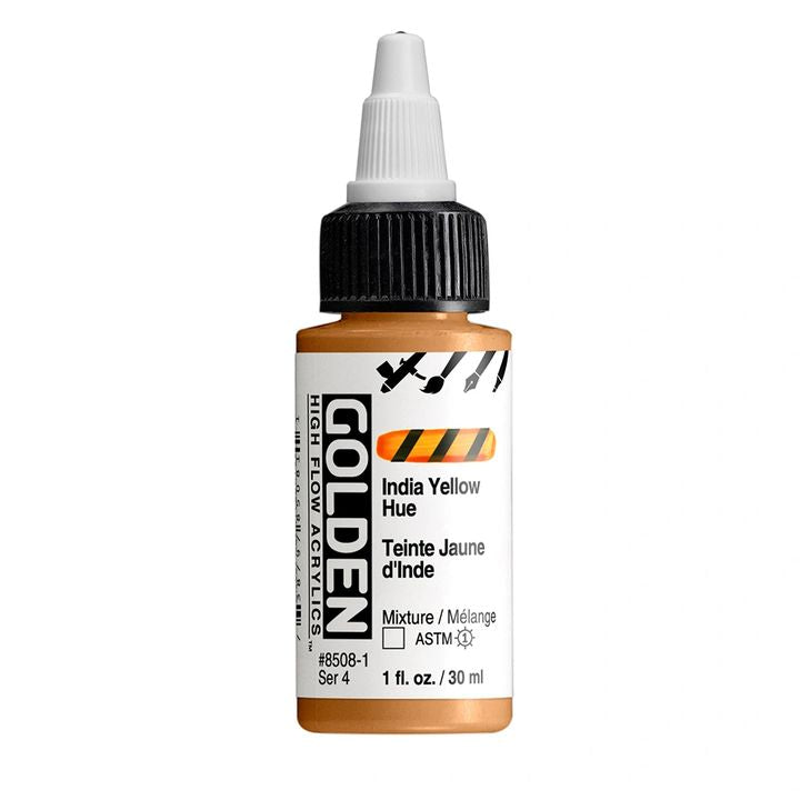 Акрилна боя GOLDEN High Flow 30 ml – 8508 Индийски жълт оттенък