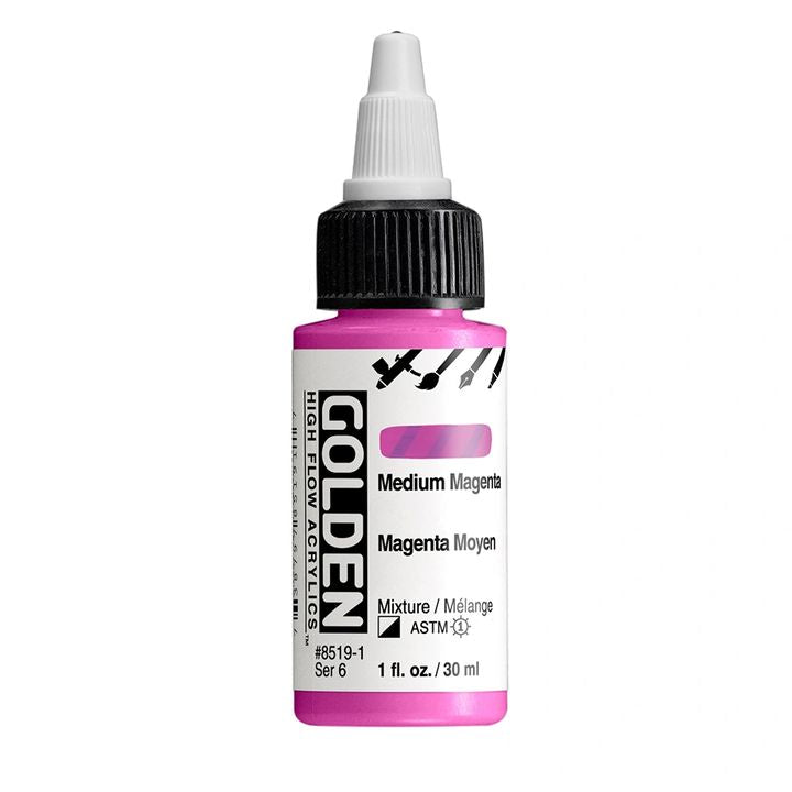Акрилна боя GOLDEN High Flow 30 ml – 8519 Средно магента