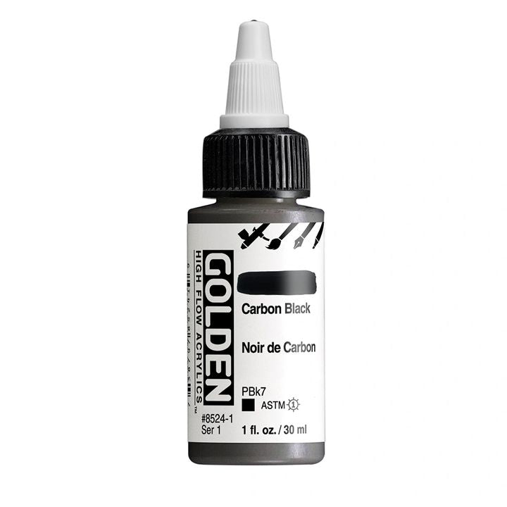 Акрилна боя GOLDEN High Flow 30 ml – 8524 Въглеродно черно