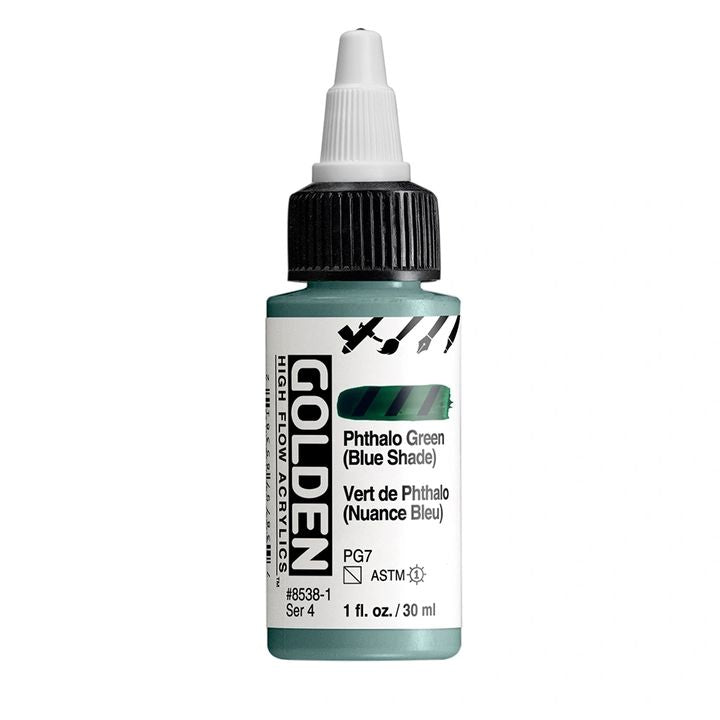 Акрилна боя GOLDEN High Flow 30 ml – 8538 Фталоцианово зелено (син нюанс)