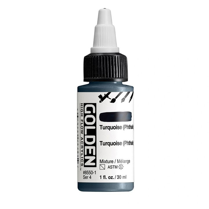 Акрилна боя GOLDEN High Flow 30 ml – 8550 Тюркоазен фталоцианин