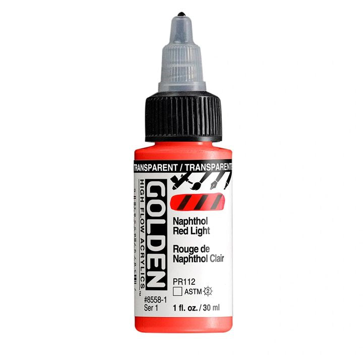 Акрилна боя GOLDEN High Flow 30 ml – 8558 Прозрачен нафтол червена светлина