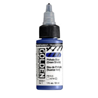 Акрилна боя GOLDEN High Flow 30 ml – 8559 Прозрачен фаток. Синьо (зелен нюанс)