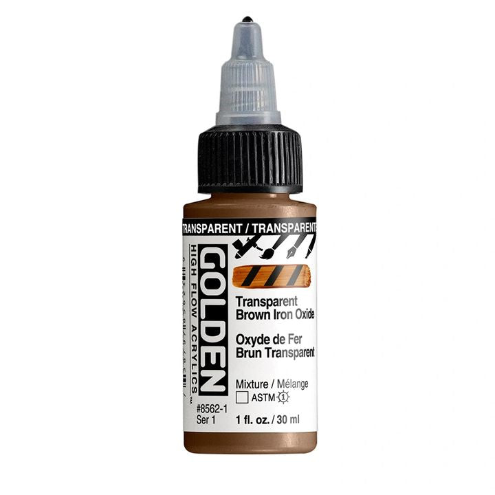 Акрилна боя GOLDEN High Flow 30 ml – 8562 Прозрачен кафяв железен оксид