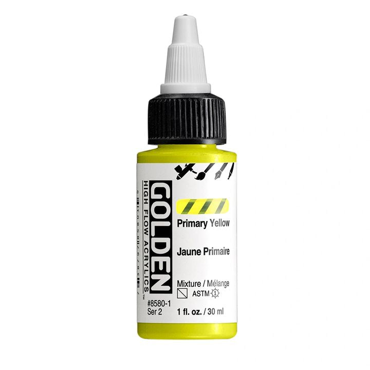 Акрилна боя GOLDEN High Flow 30 ml – 8580 Основно жълто
