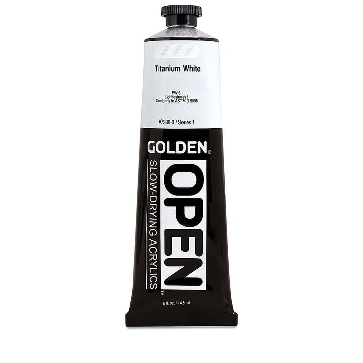 GOLDEN OPEN Бавносъхнеща акрилна боя 148 ml – 7380 Титаново бяло