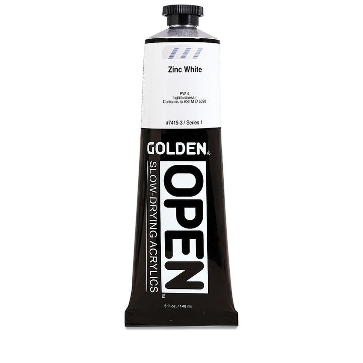 GOLDEN OPEN Бавносъхнеща акрилна боя 148 ml – 7415 Цинково бяло
