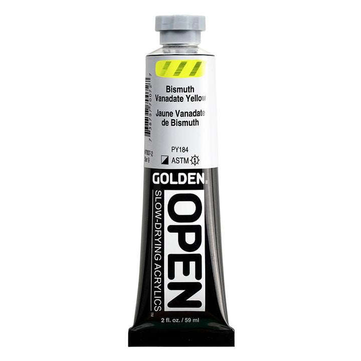Бавносъхнеща акрилна боя GOLDEN OPEN 59 ml – 7007 Жълт бисмут ванадат