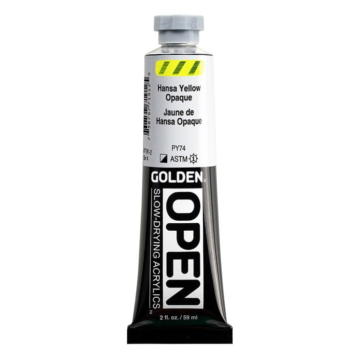 Бавносъхнеща акрилна боя GOLDEN OPEN 59 ml – 7191 Жълт капак Hansa