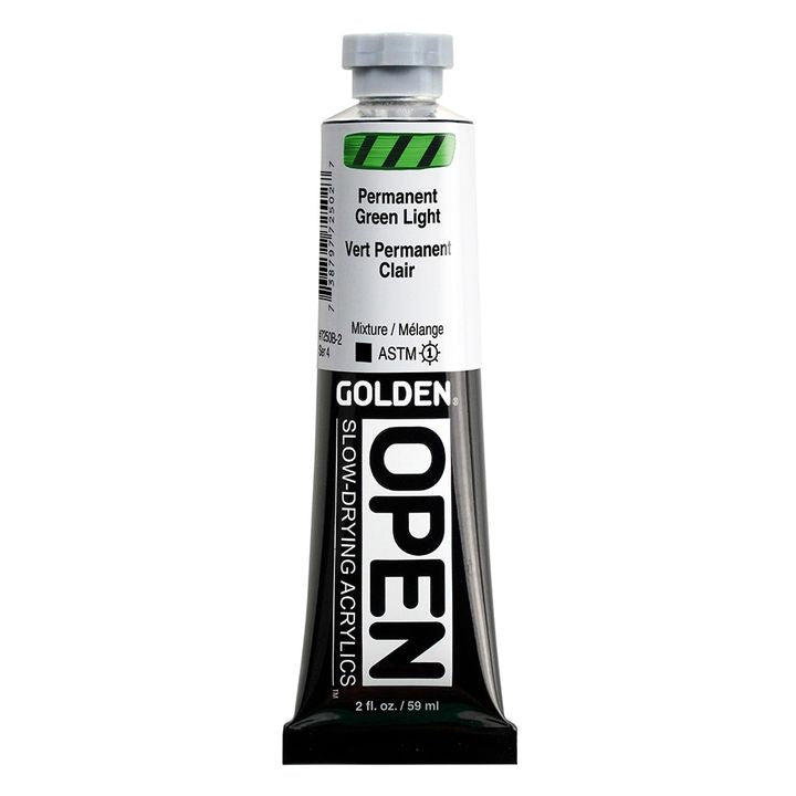 Бавносъхнеща акрилна боя GOLDEN OPEN 59 ml – 7250 Постоянна зелена светлина