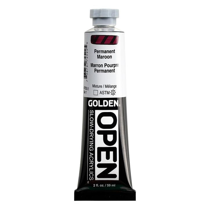 Бавносъхнеща акрилна боя GOLDEN OPEN 59 ml – 7252 Постоянно бургундско